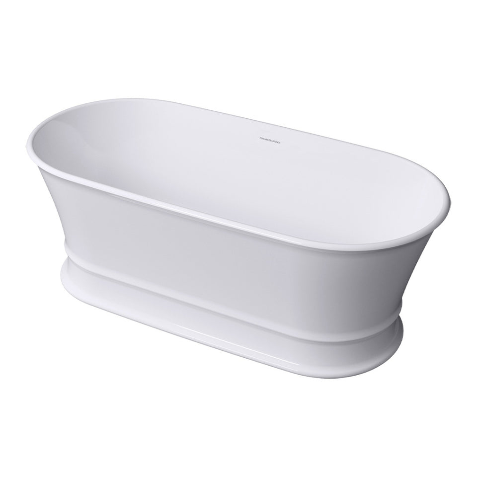 Turner Hastings Claremont 170 x 84 MagnaCast Free Standing Bath - Gloss White No Overflow