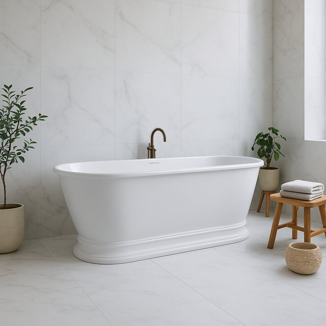 Lifestyle 5 Turner Hastings Claremont 170 x 84 MagnaCast Free Standing Bath - Gloss White with Overflow CL1700MCB-GW-OF - The Blue Space