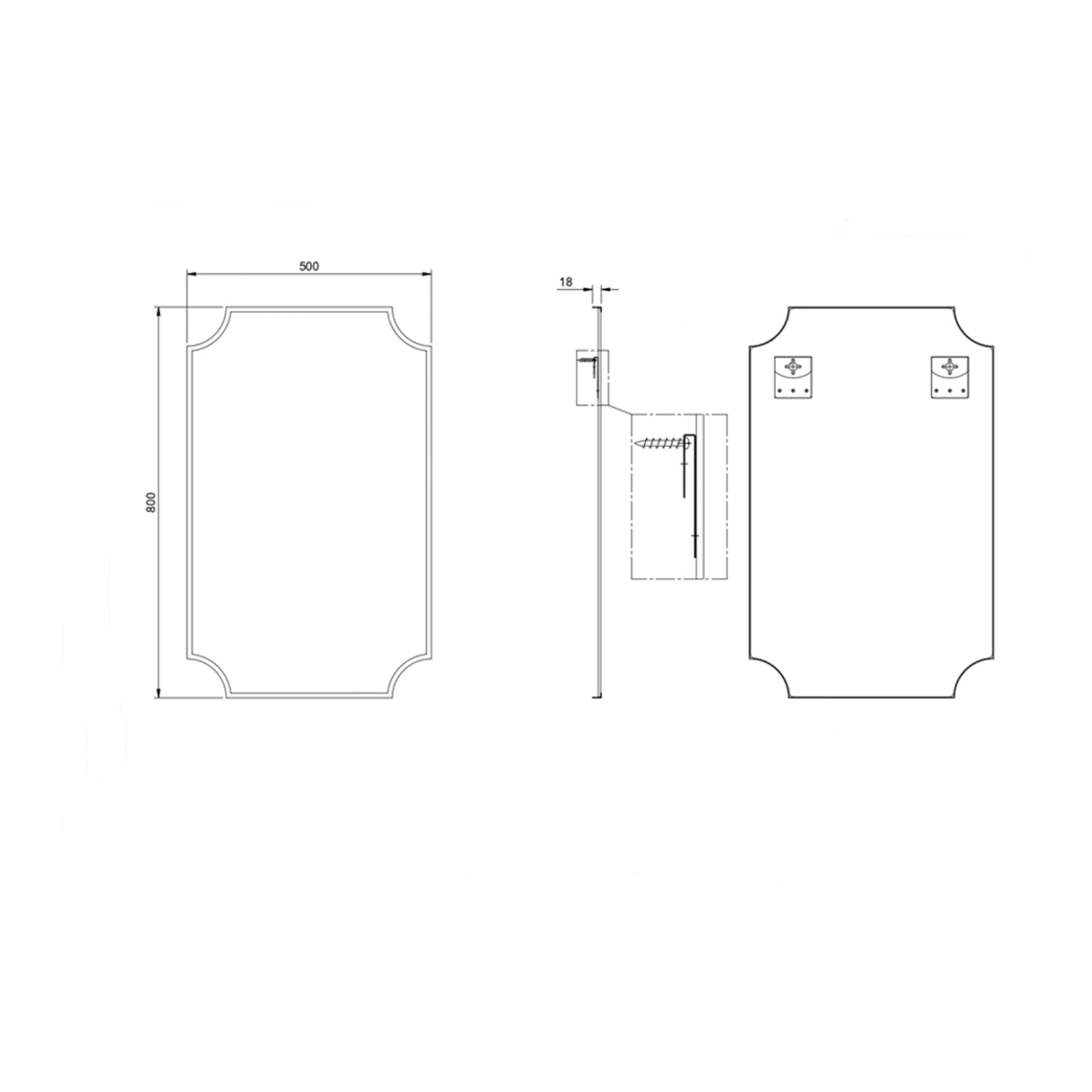 Spec Sheet Turner Hastings Claremont 800x500mm Mirror - English Bronze CL403MR-EB - The Blue Space