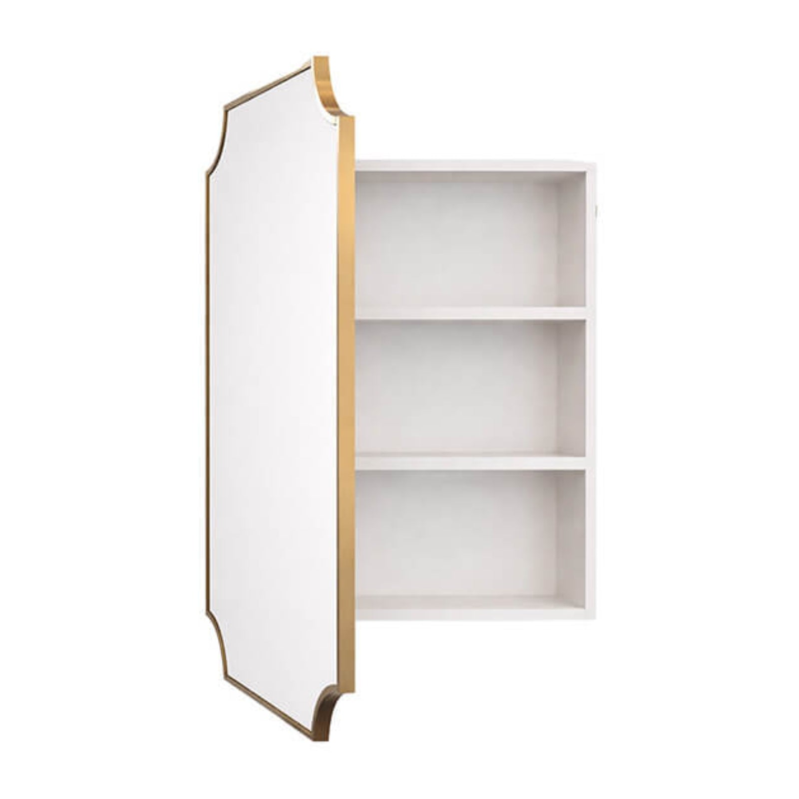 Open Door Turner Hastings Claremont 800x500mm Shaving Cabinet - Brushed Brass CL405SC-BB - The Blue Space