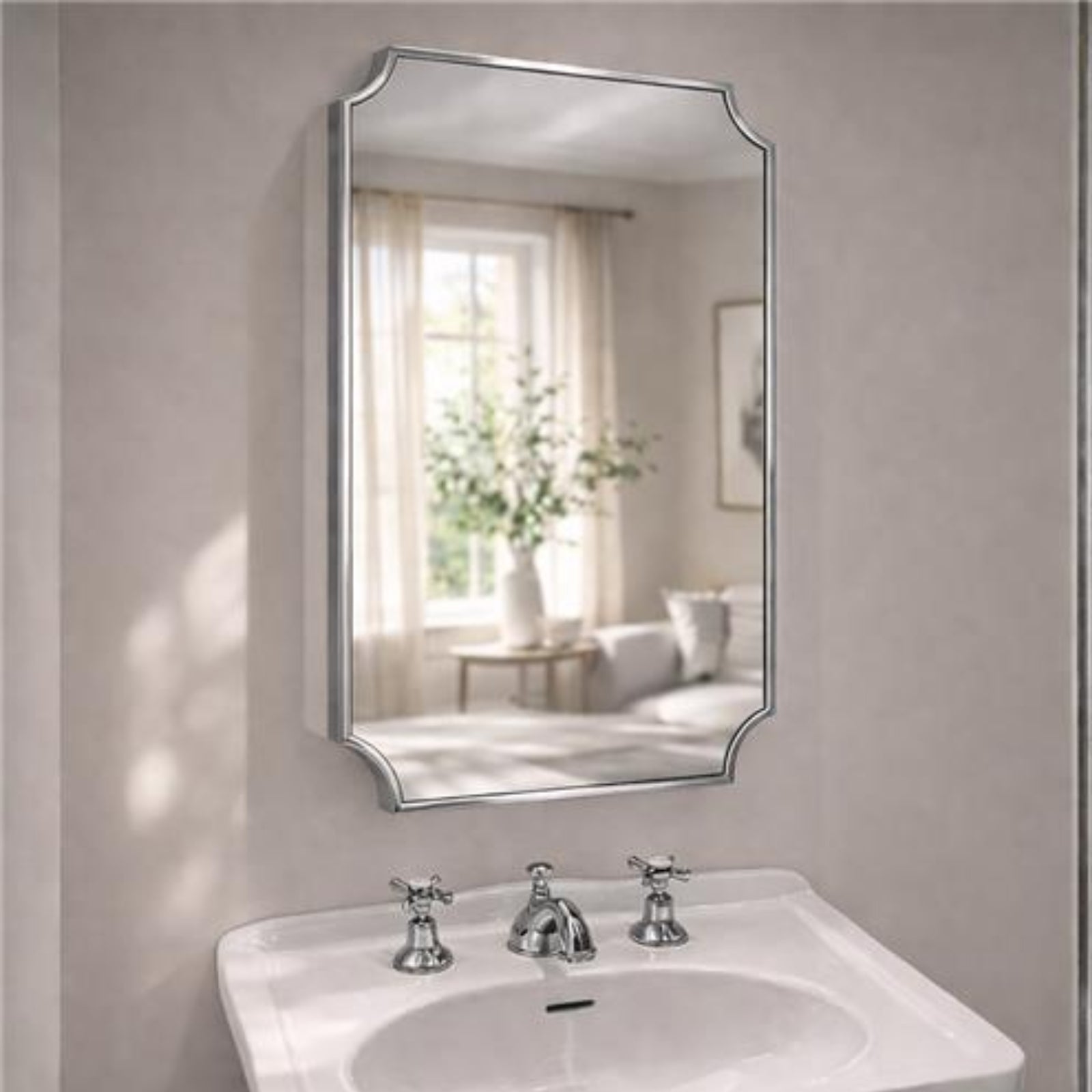 Lifestyle Turner Hastings Claremont 800x500mm Shaving Cabinet - Chrome CL404SC-CH - The Blue Space