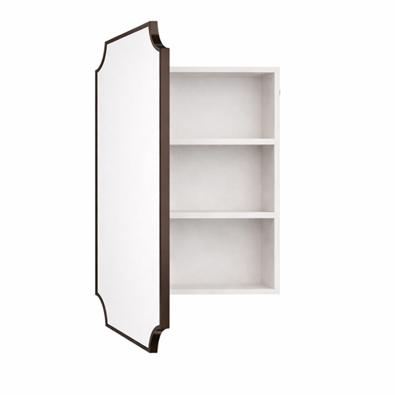 Open Door Turner Hastings Claremont 800x500mm Shaving Cabinet - English Bronze CL406SC-EB - The Blue Space