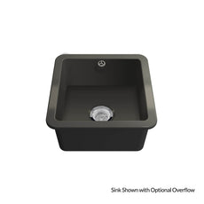 Turner Hastings Cuisine 46 x 46 Inset / Undermount Fine Fireclay Matte Black Sink With Overflow CU46FS-MB-OF - The Blue Space