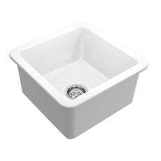 Turner Hastings Cuisine 46 x 46 Inset / Undermount Fine Fireclay Matte White Sink CU463FS-MW - The Blue Space