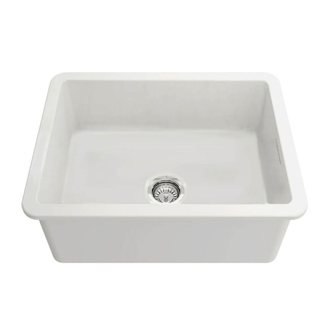 Turner Hastings Cuisine 60 x 46 Inset / Undermount Fine Fireclay Matte White Sink CU603FS-MW - The Blue Space