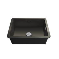 Turner Hastings Cuisine 68 x 48 Inset / Undermount Fine Fireclay Matte Black Sink With Overflow CU68FS-MB-OF - The Blue Space