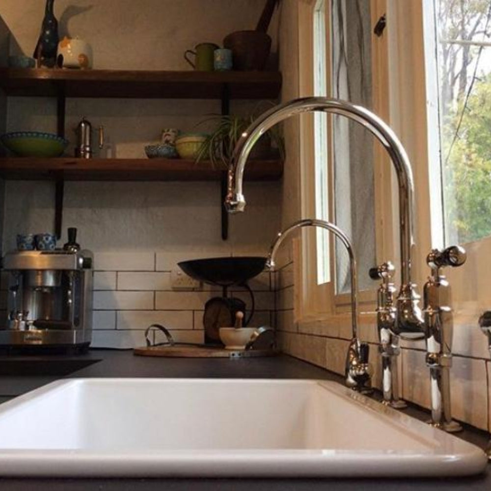 Lifestyle 1 Turner Hastings Cuisine 68 x 48 Inset/Undermount Fine Fireclay Sink CU68FS - The Blue Space