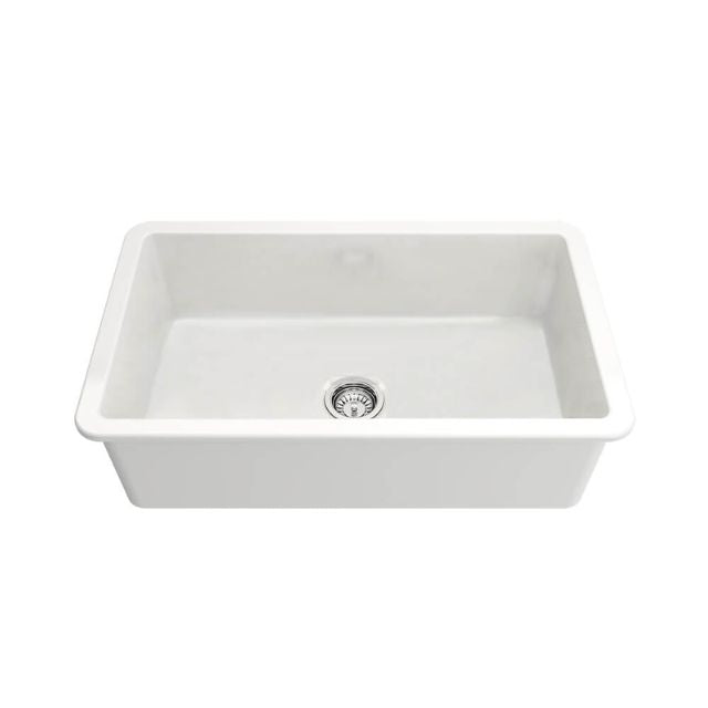 Turner Hastings Cuisine 81 x 48 Inset / Undermount Fine Fireclay Matte White Sink CU813FS-MW - The Blue Space