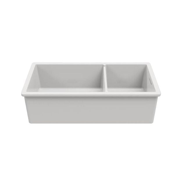 Turner Hastings Cuisine 93 x 48 One And A Half Bowl Inset/Undermount Fine Fireclay Gloss White Sink CUD93FS - The Blue Space