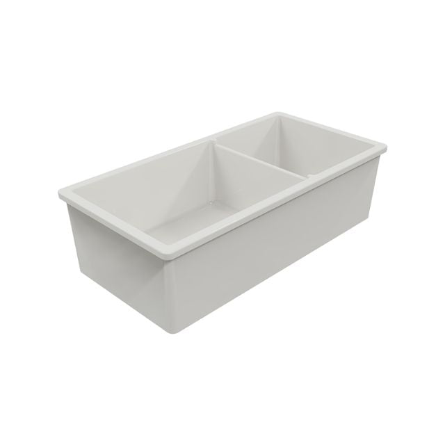 Reverse Angle Turner Hastings Cuisine 93 x 48 One And A Half Bowl Inset/Undermount Fine Fireclay Matte White Sink CUD933FS-MW - The Blue Space