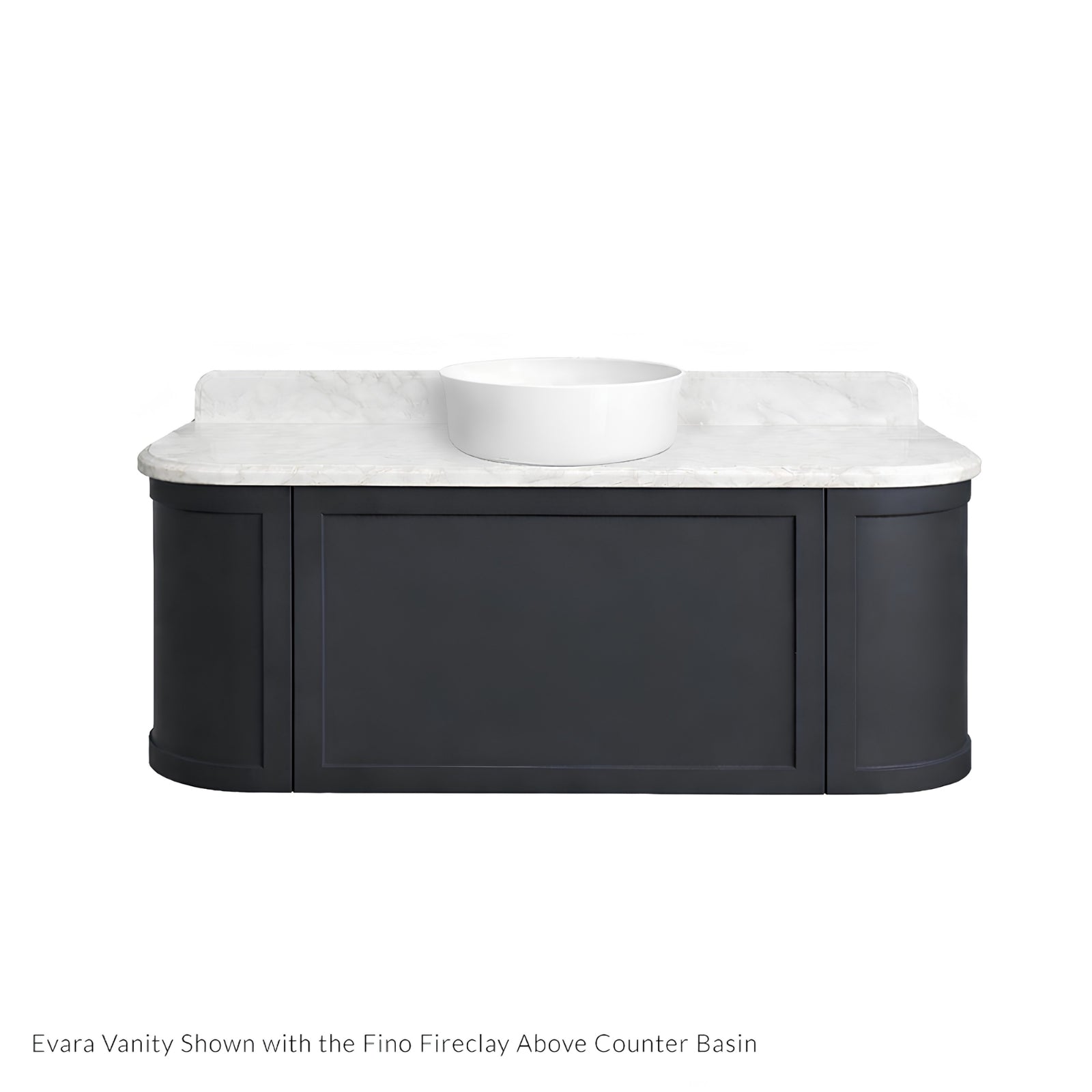 Basin 1 Turner Hastings Evara 120 x 53 Wall Hung Vanity with Real Marble Top & Above Counter Basin - Aegean Blue EV125-AB-NTH - The Blue Space
