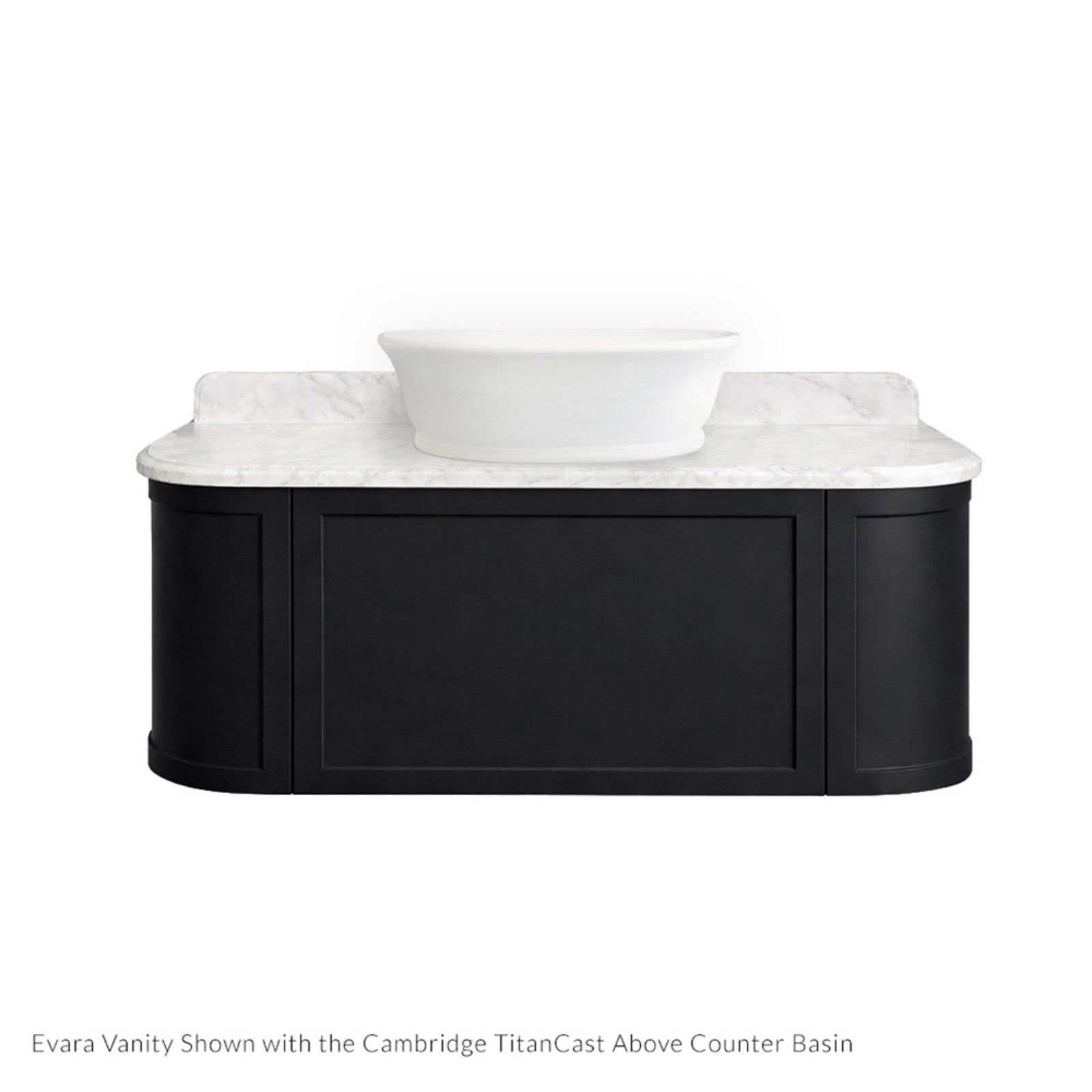 Basin 2 Turner Hastings Evara 120 x 53 Wall Hung Vanity with Real Marble Top & Above Counter Basin - Volcanic Ash EV124-VA-NTH - The Blue Space