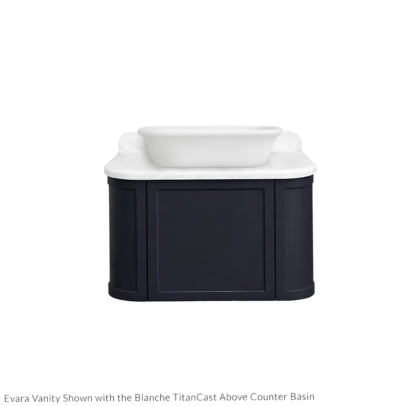 Basin 2 Turner Hastings Evara 75 x 53 Wall Hung Vanity with Real Marble Top & Above Counter Basin - Aegean Blue EV755-AB-NTH - The Blue Space