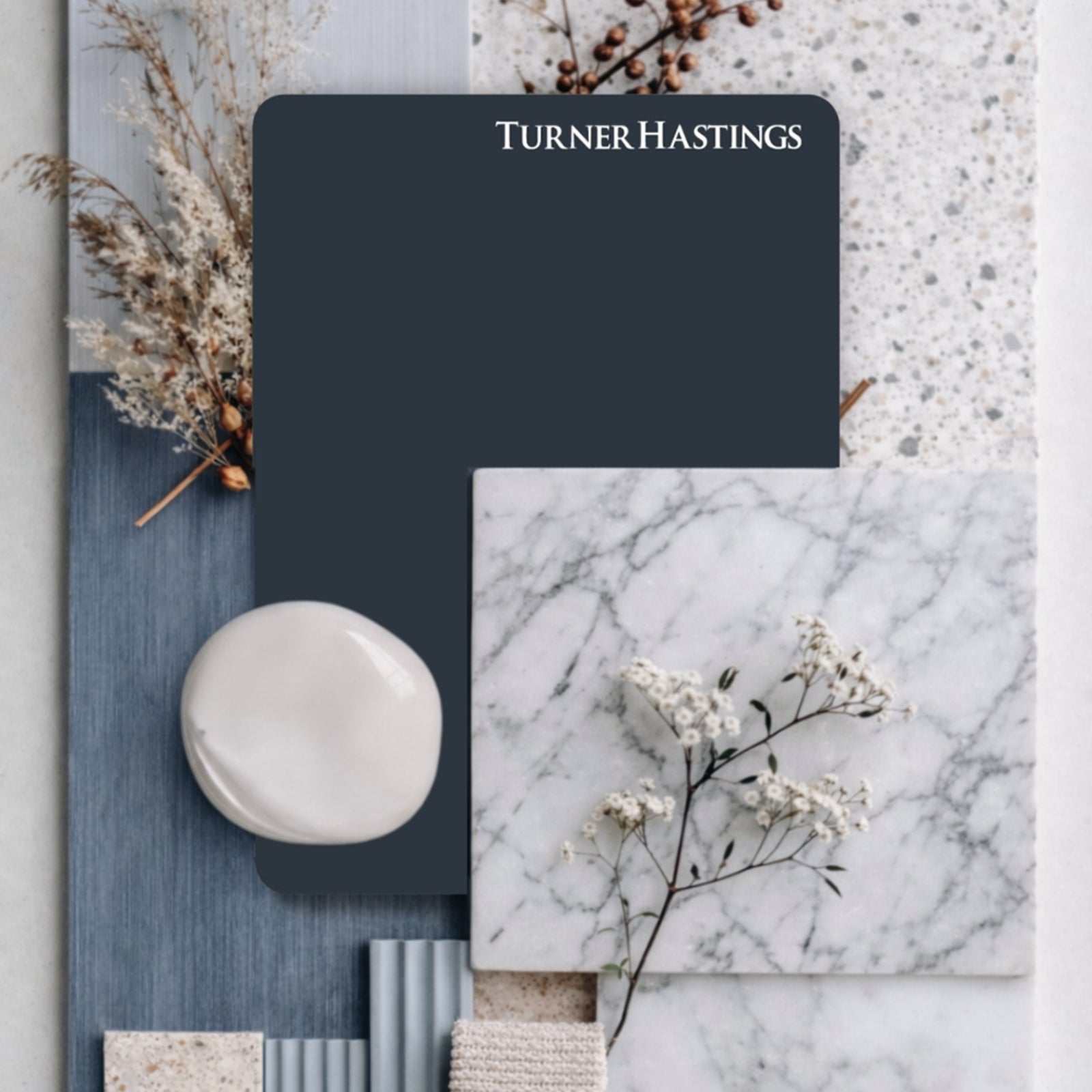 Material Turner Hastings Evara 75 x 53 Wall Hung Vanity with Real Marble Top & Above Counter Basin - Aegean Blue EV755-AB-NTH - The Blue Space