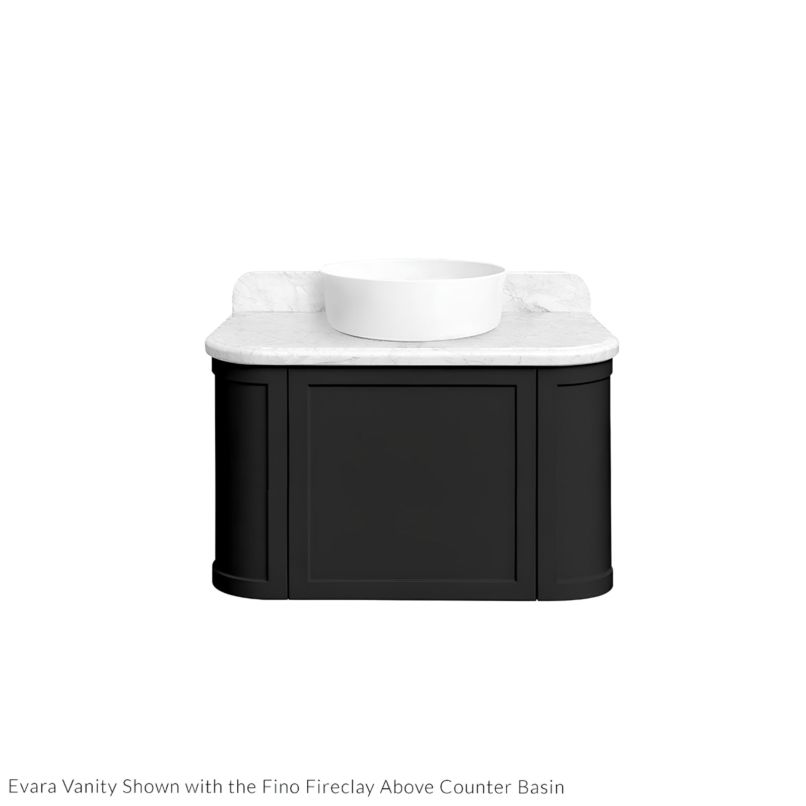 Basin 1 Turner Hastings Evara 75 x 53 Wall Hung Vanity with Real Marble Top & Above Counter Basin - Volcanic Ash EV754-VA-NTH - The Blue Space