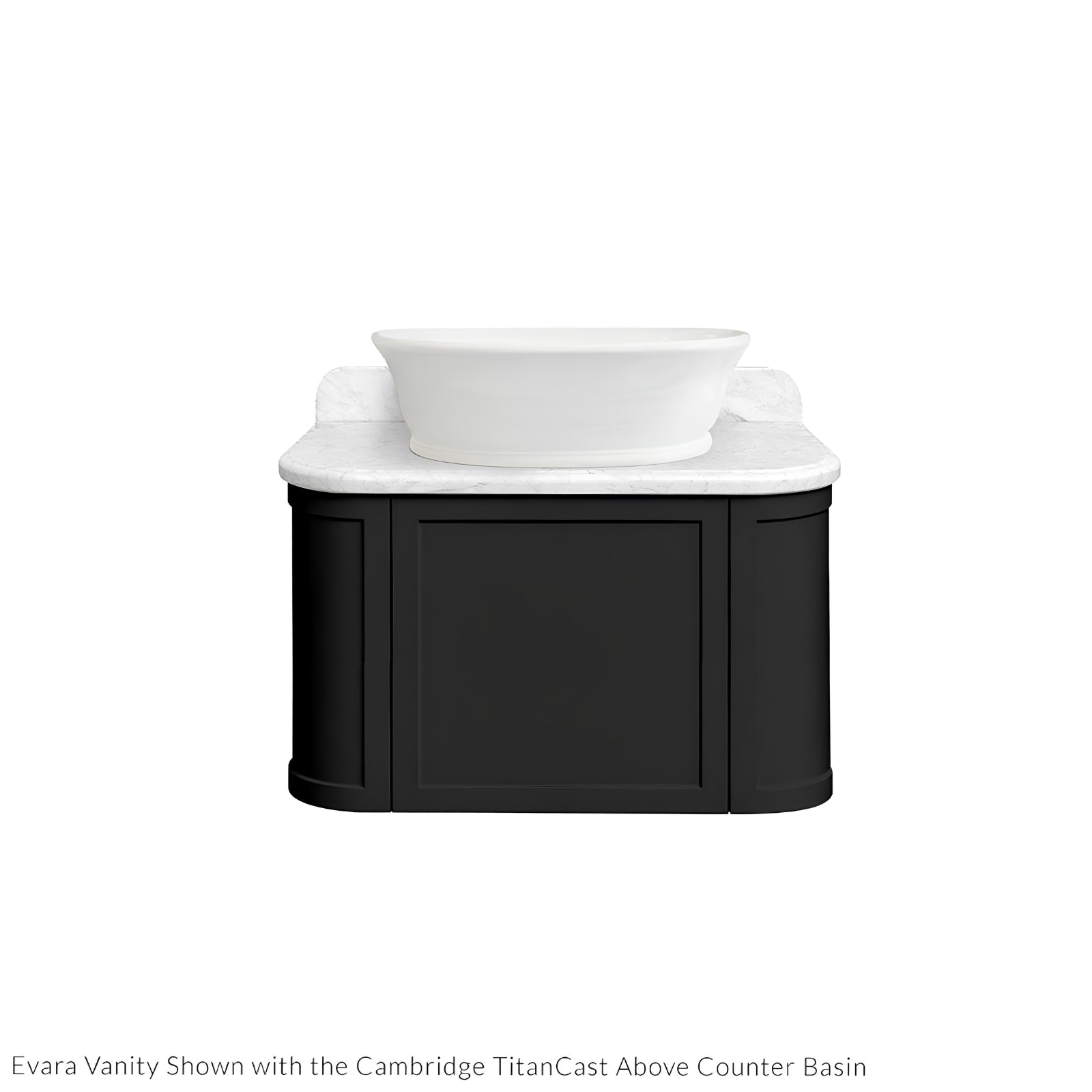 Basin 2 Turner Hastings Evara 75 x 53 Wall Hung Vanity with Real Marble Top & Above Counter Basin - Volcanic Ash EV754-VA-NTH - The Blue Space