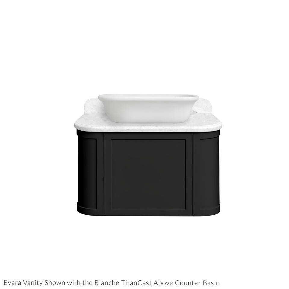 Turner Hastings Evara 75 x 53 Wall Hung Vanity with Real Marble Top & Above Counter Basin - Volcanic Ash