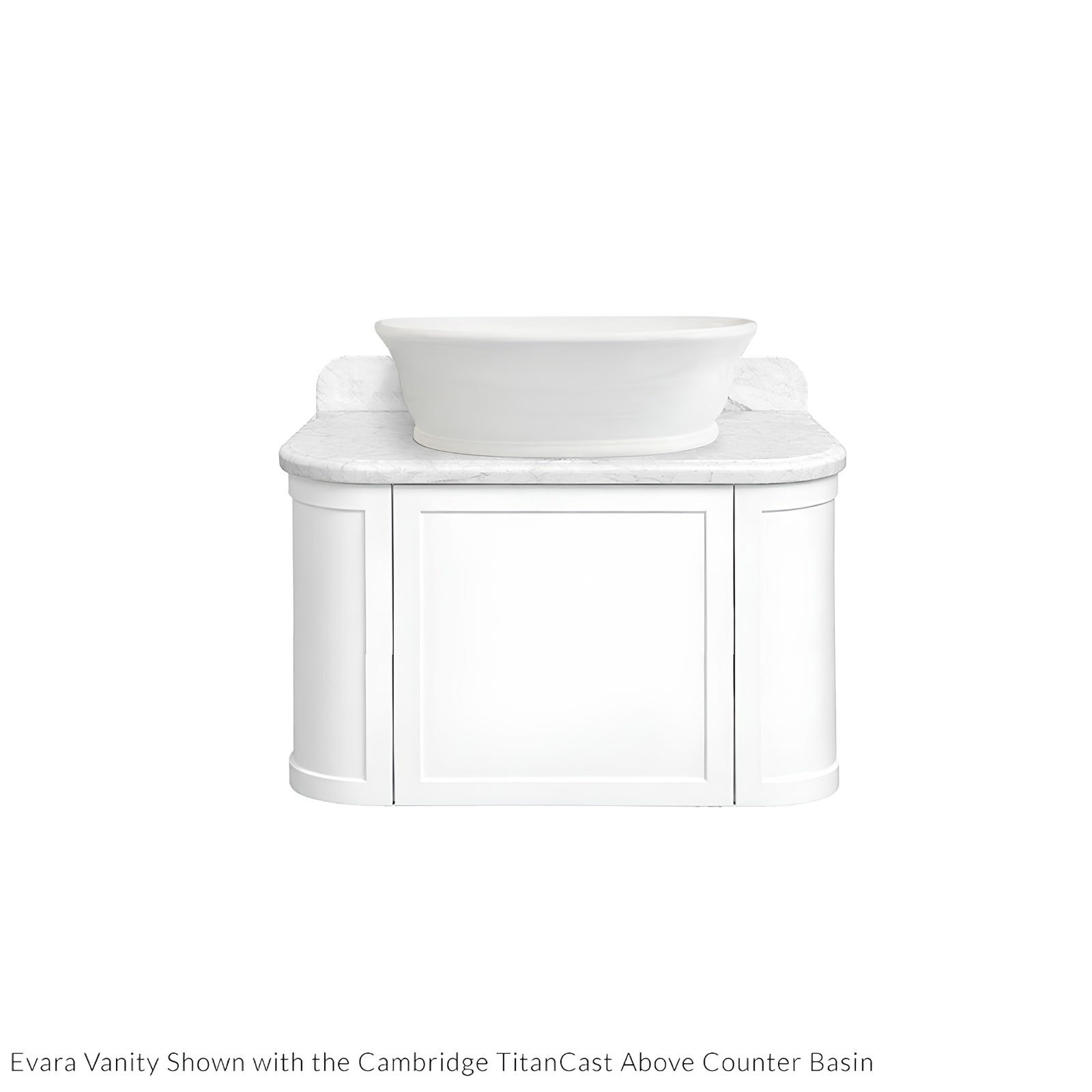 Basin 2 Turner Hastings Evara 75 x 53 Wall Hung Vanity with Real Marble Top & Above Counter Basin - White EV753-WH-NTH - The Blue Space