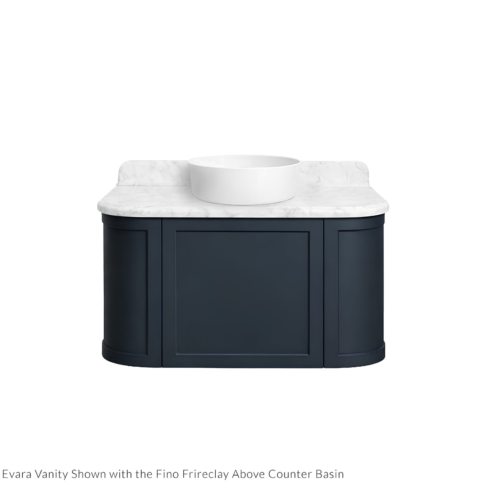 Basin 1 Turner Hastings Evara 90 x 53 Wall Hung Vanity with Real Marble Top & Above Counter Basin - Aegean Blue EV955-AB-NTH - The Blue Space