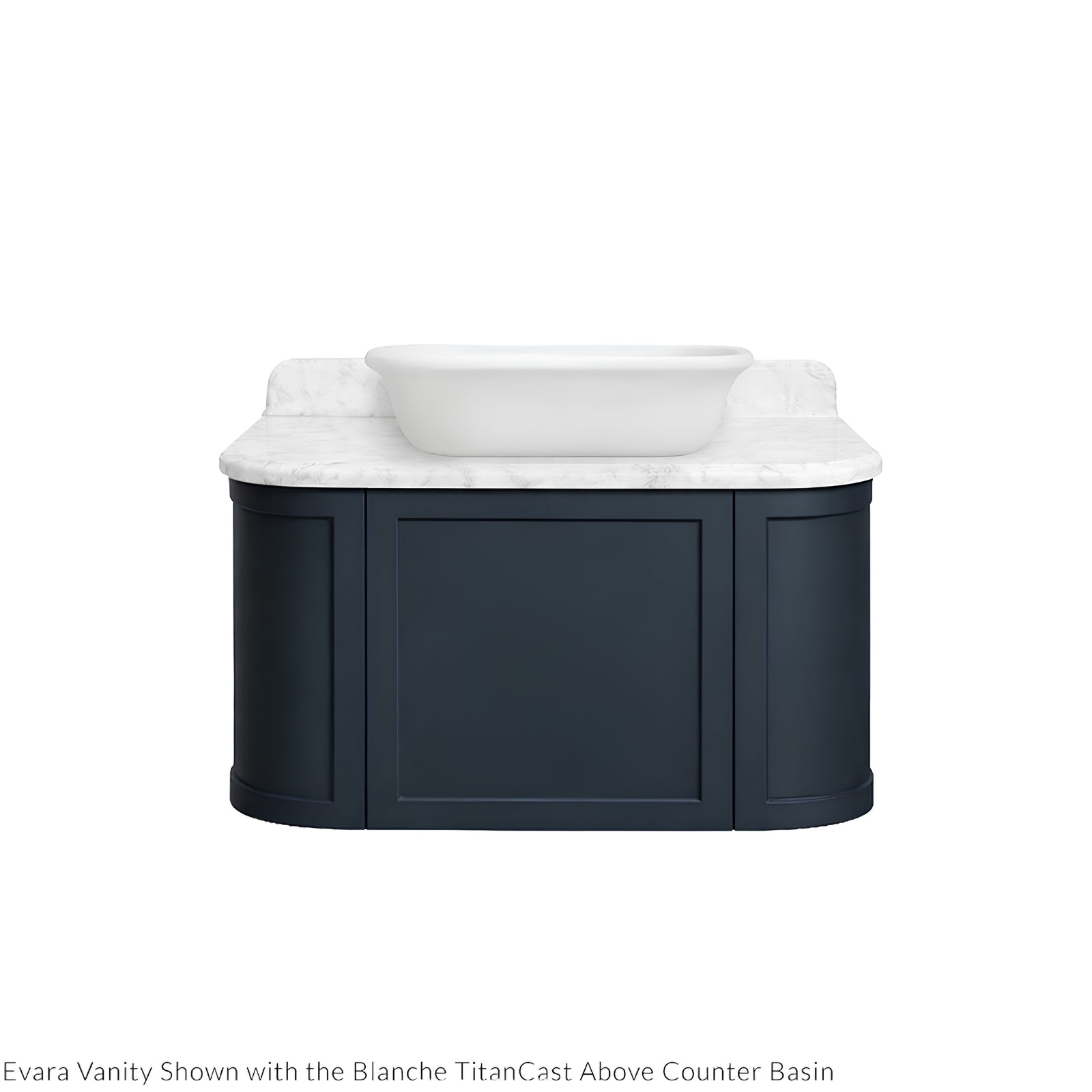 Basin 2 Turner Hastings Evara 90 x 53 Wall Hung Vanity with Real Marble Top & Above Counter Basin - Aegean Blue EV955-AB-NTH - The Blue Space