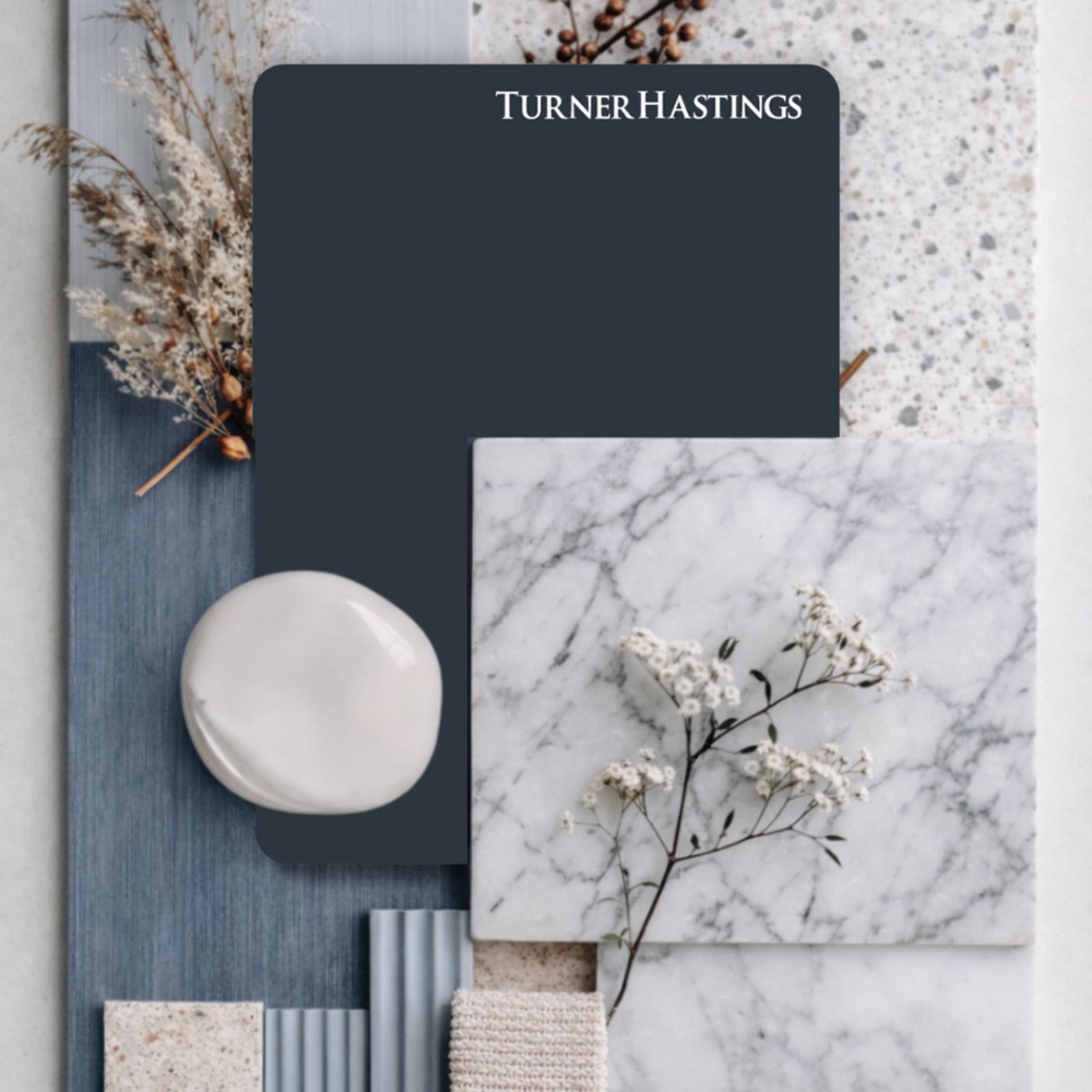 Material Turner Hastings Evara 90 x 53 Wall Hung Vanity with Real Marble Top & Above Counter Basin - Aegean Blue EV955-AB-NTH - The Blue Space