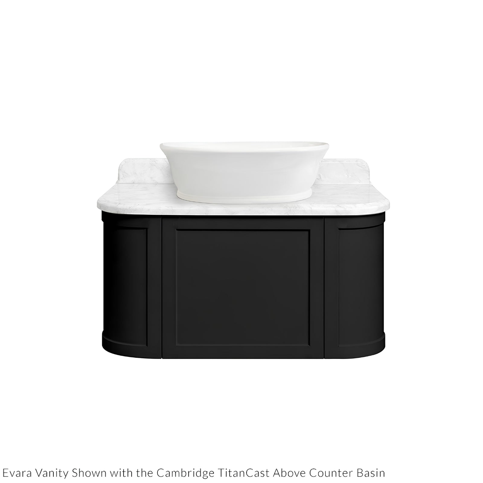 Basin 2 Turner Hastings Evara 90 x 53 Wall Hung Vanity with Real Marble Top & Above Counter Basin - Volcanic Ash EV954-VA-NTH - The Blue Space