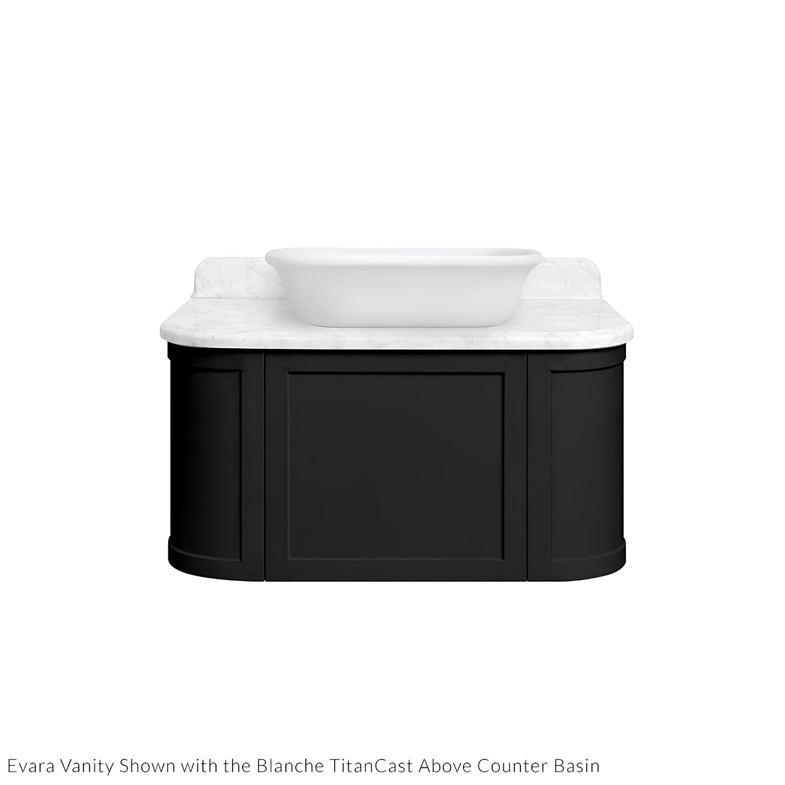 Basin 3 Turner Hastings Evara 90 x 53 Wall Hung Vanity with Real Marble Top & Above Counter Basin - Volcanic Ash EV954-VA-NTH - The Blue Space
