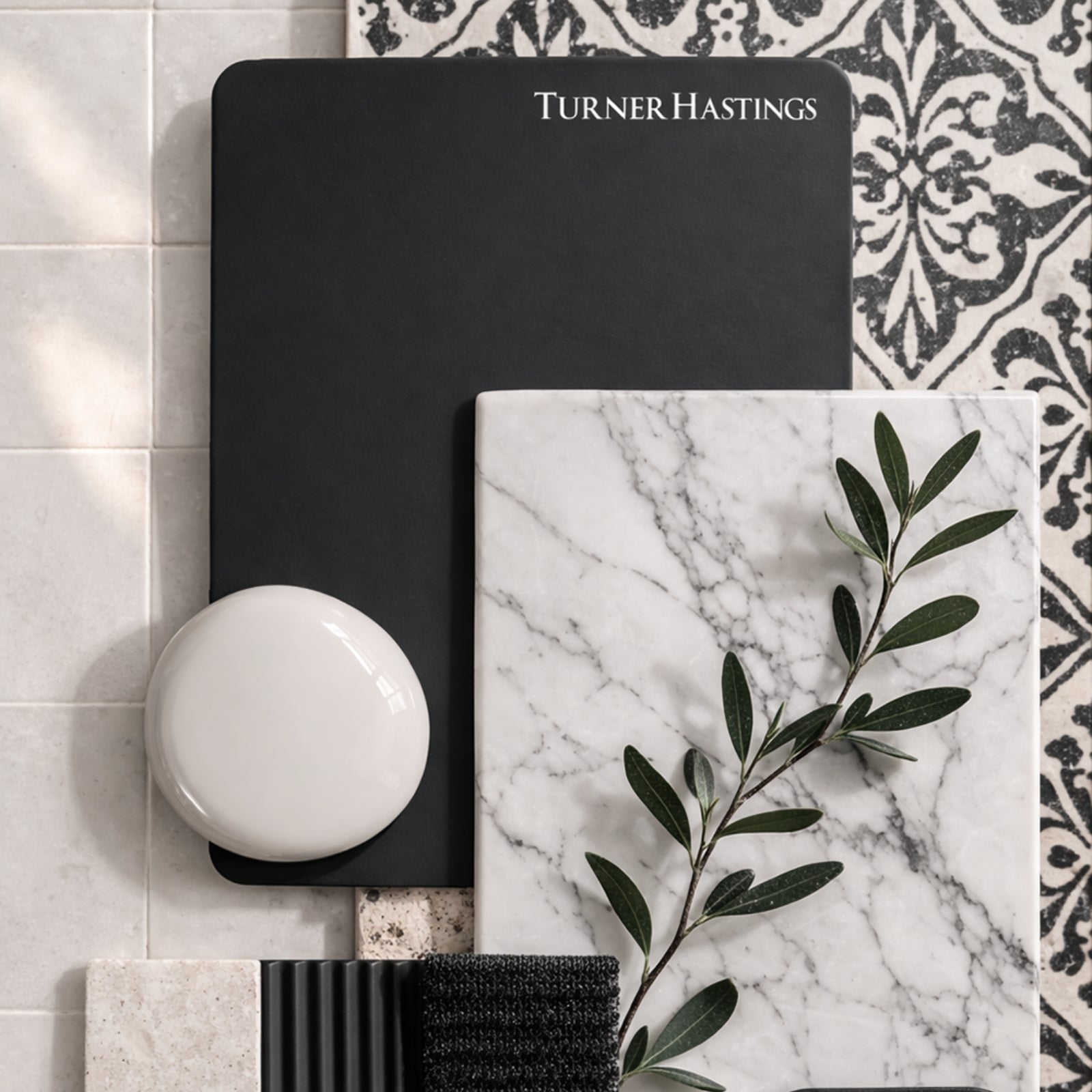 Material Turner Hastings Evara 90 x 53 Wall Hung Vanity with Real Marble Top & Above Counter Basin - Volcanic Ash EV954-VA-NTH - The Blue Space