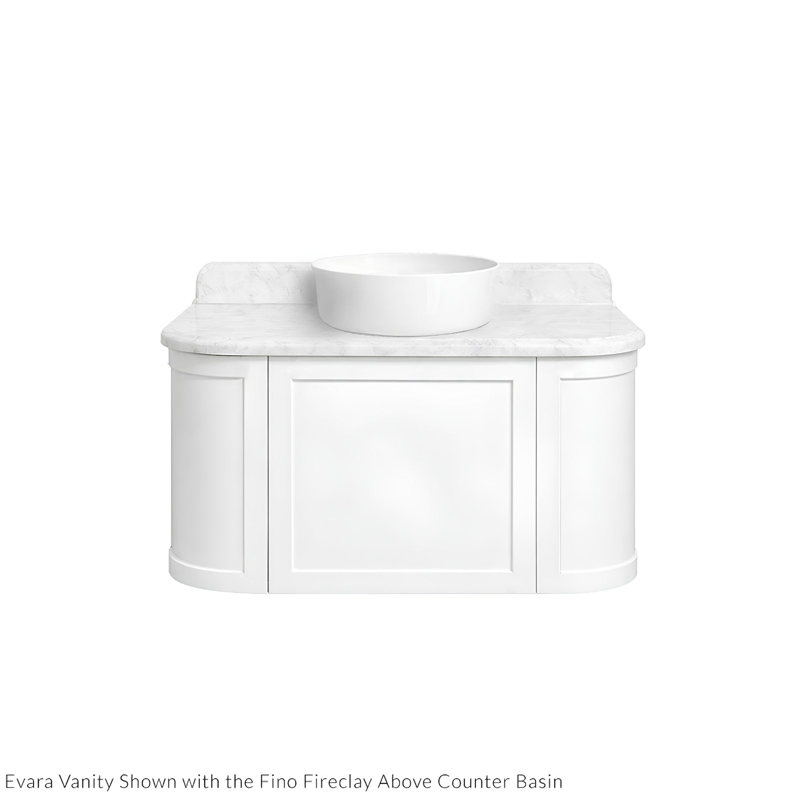 Basin 1 Turner Hastings Evara 90 x 53 Wall Hung Vanity with Real Marble Top & Above Counter Basin - White EV953-WH-NTH - The Blue Space