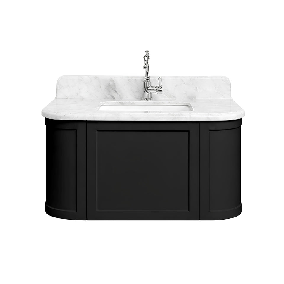 Turner Hastings Evara 90 x 53 Wall Hung Vanity with Real Marble Top & Under Counter Basin - Volcanic Ash