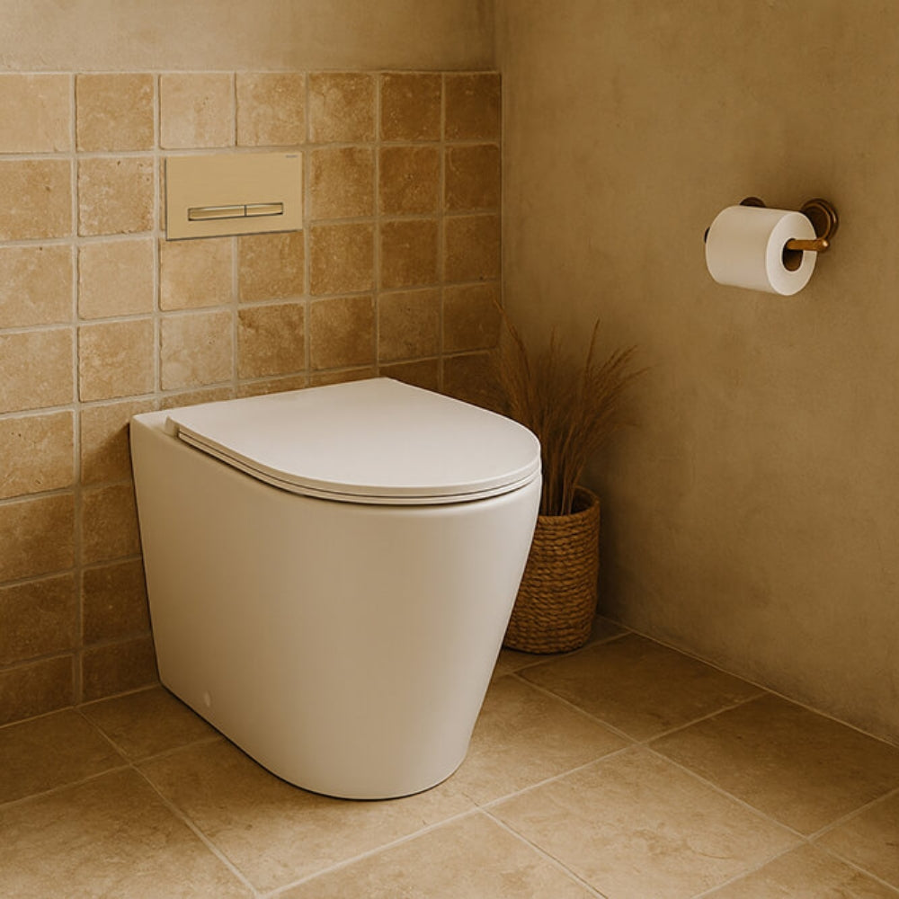 Lifestyle 2 Turner Hastings Fino WhisperFlush Matte White Floor Pan with Thin Seat FT503FP-MW-N - The Blue Space