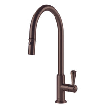 Turner Hastings Ludlow Pull Out Mixer Tap with Metal Lever Handle - English Bronze LU116PM-S-EB - The Blue Space