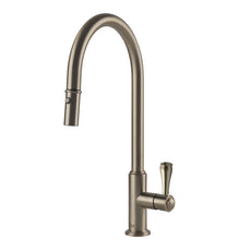 Turner Hastings Ludlow Pull Out Sink Mixer with Metal Lever Handle - Brushed Nickel LU114PM-S-BN - The Blue Space