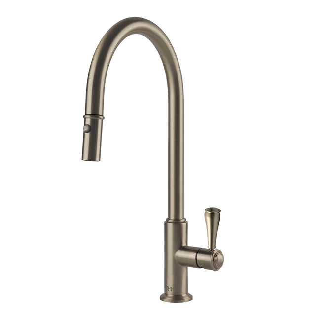 Turner Hastings Ludlow Pull Out Sink Mixer with Metal Lever Handle - Brushed Nickel LU114PM-S-BN - The Blue Space