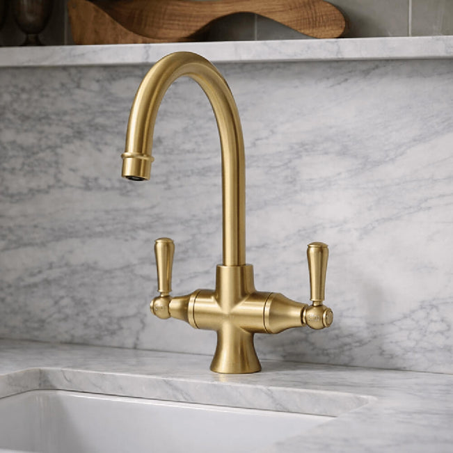 Lifestyle 3 Turner Hastings Ludlow Purifier Mixer with Filter Cartridge - Brushed Brass LU203KT-BB - The Blue Space