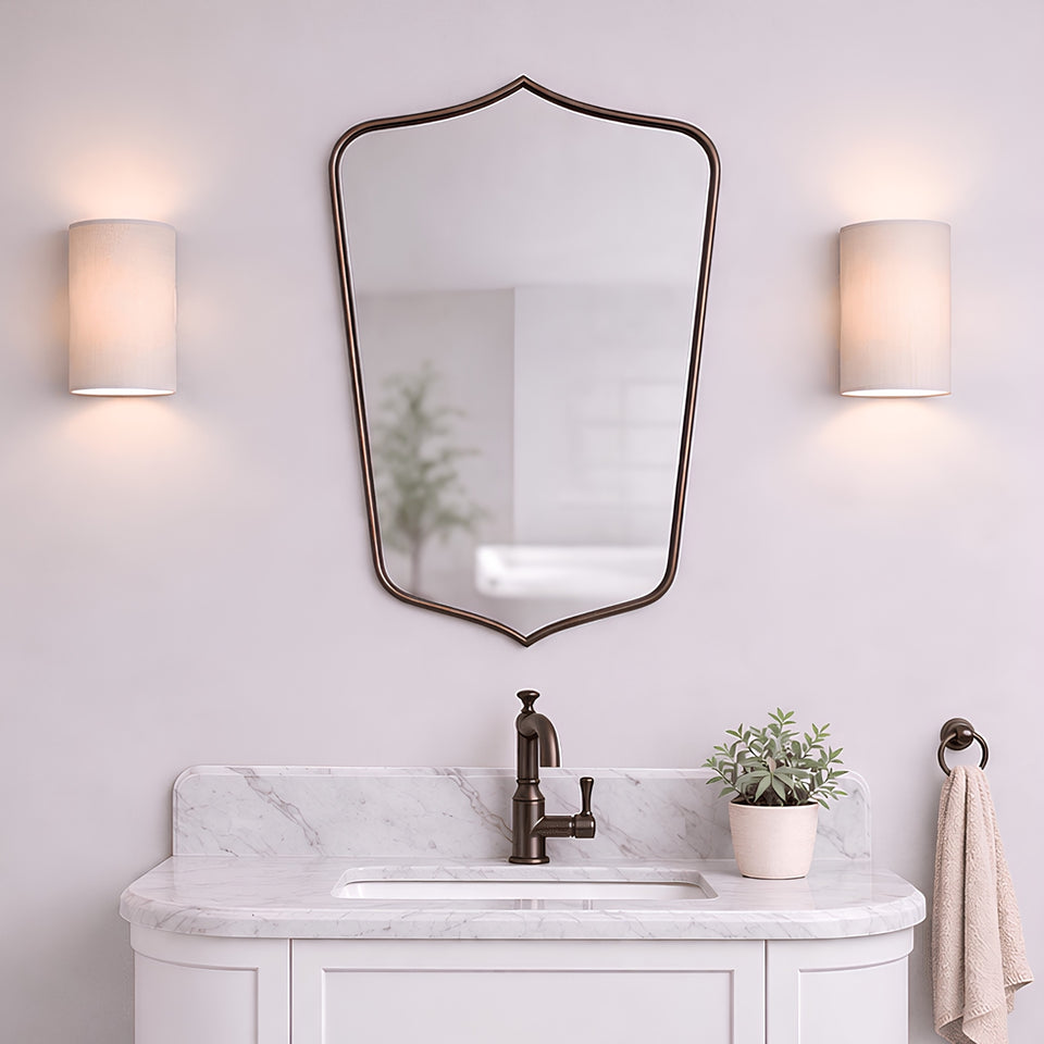 Turner Hastings Mayer Shield 800x500mm Mirror - English Bronze