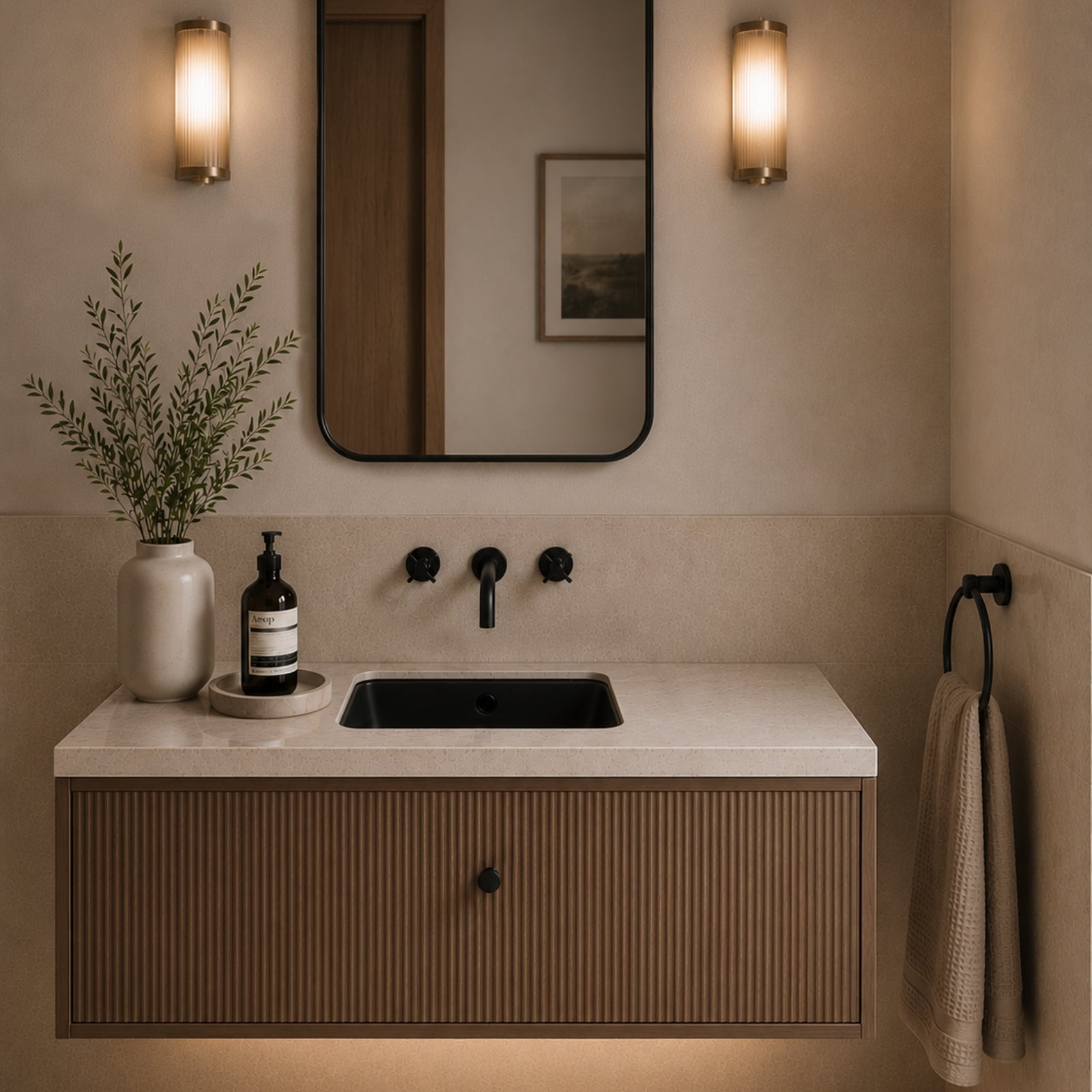 Lifestyle Turner Hastings Mini Agres 44x26 Under Counter Basin - Matte Black 118941-MB - The Blue Space