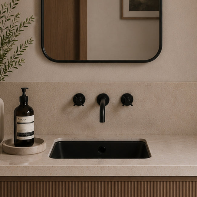 Main Turner Hastings Mini Agres 44x26 Under Counter Basin - Matte Black 118941-MB - The Blue Space