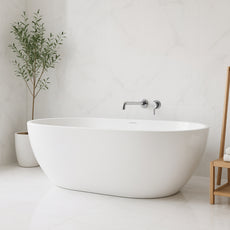Lifestyle Turner Hastings Narva 160 x 74 MagnaCast Free Standing Bath - Gloss White No Overflow NA1600MCB-GW - The Blue Space