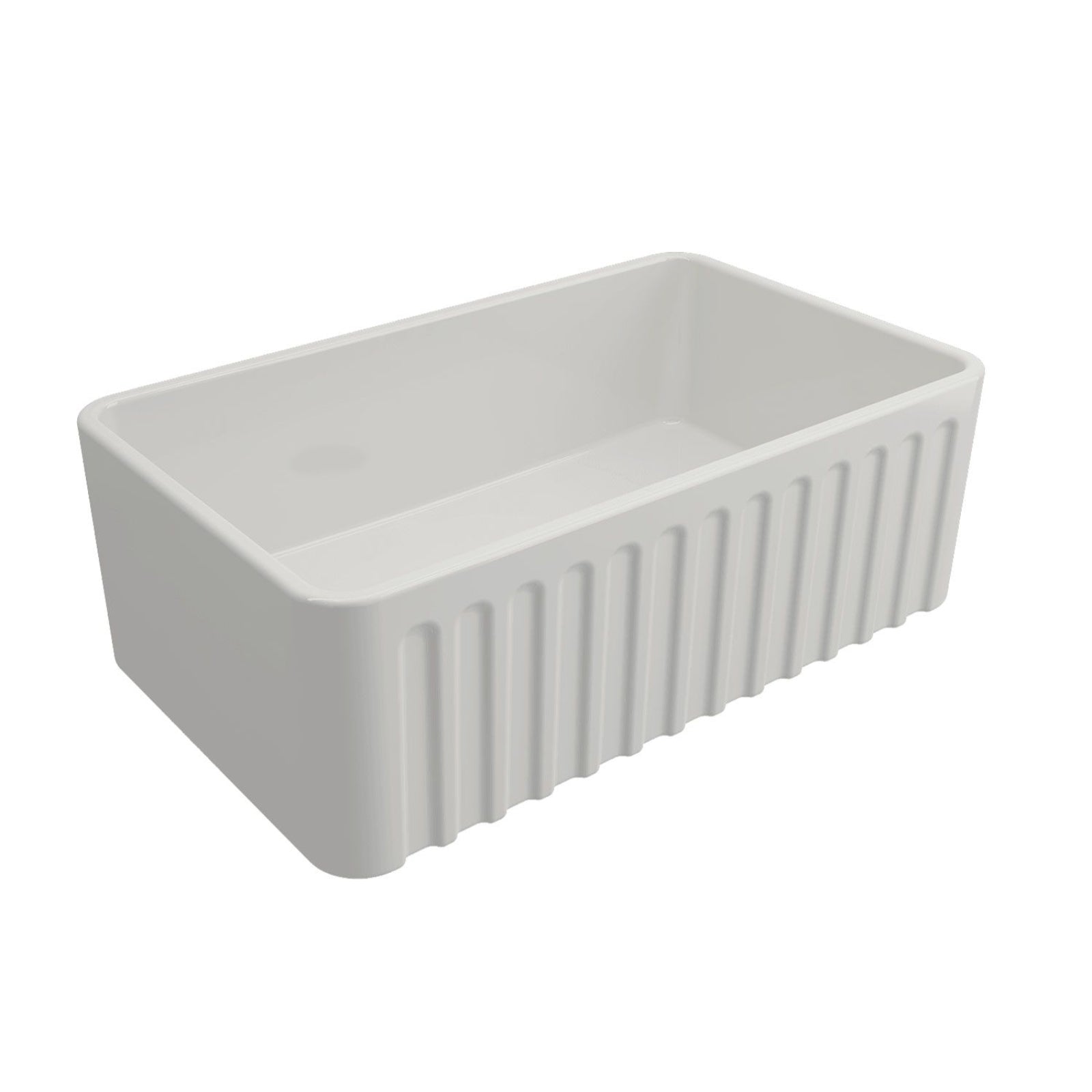 Angle Front Turner Hastings Novi 75 x 46 Fireclay Single Butler Sink, Universal Flat or Ribbed - The Blue Space