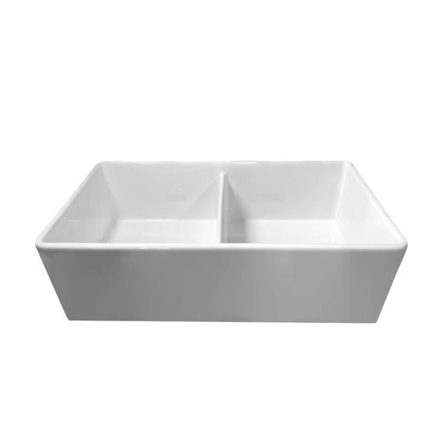 Turner Hastings Novi 84 x 46 Fine Fireclay Gloss White Farmhouse Butler Sink
