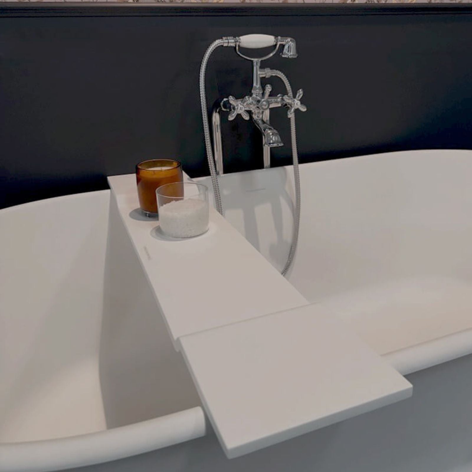 Lifestyle 2 Turner Hastings Solid Surface Bath Caddy 94 x 20 - Matte White BC940MW - The Blue Space