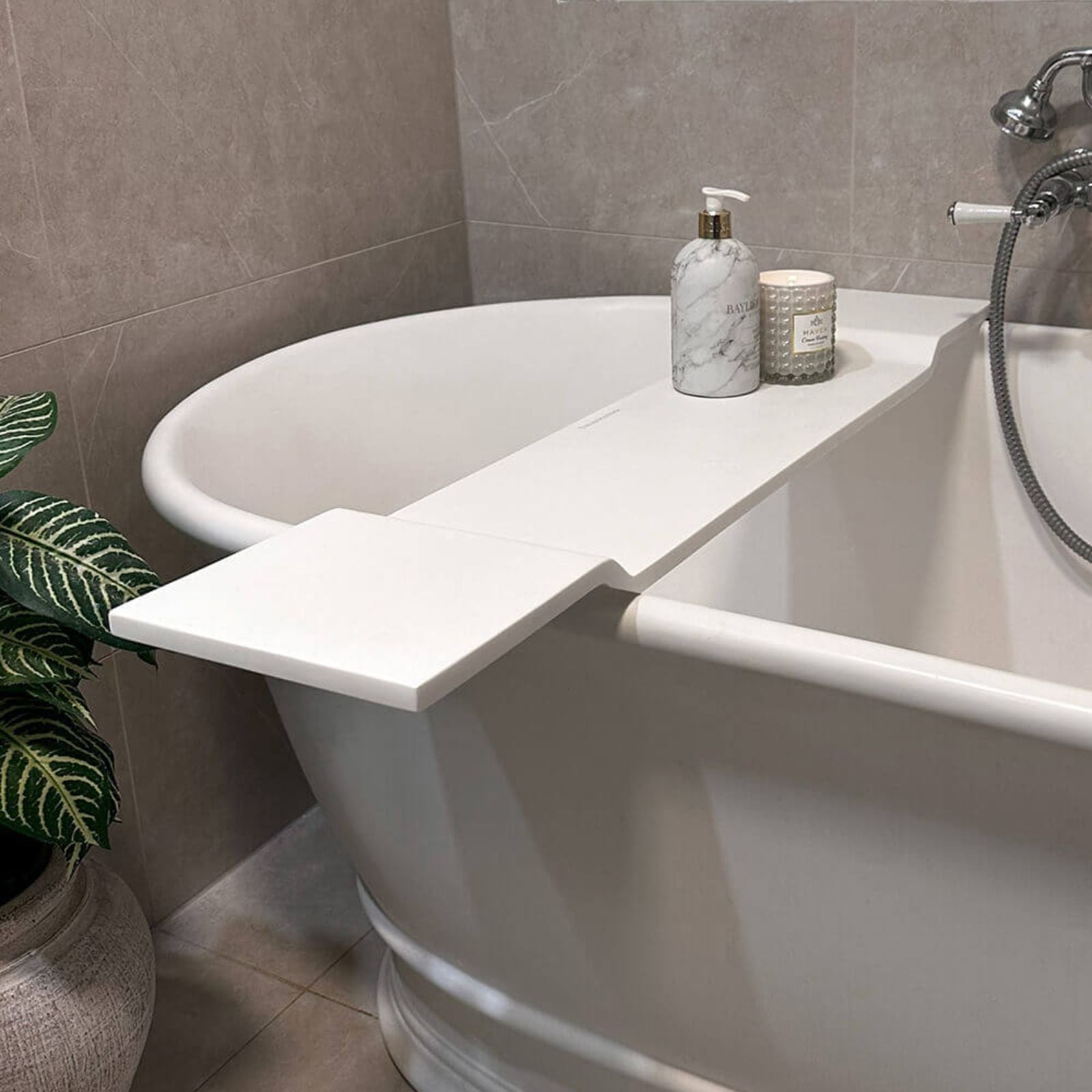 Lifestyle 3 Turner Hastings Solid Surface Bath Caddy 94 x 20 - Matte White BC940MW - The Blue Space