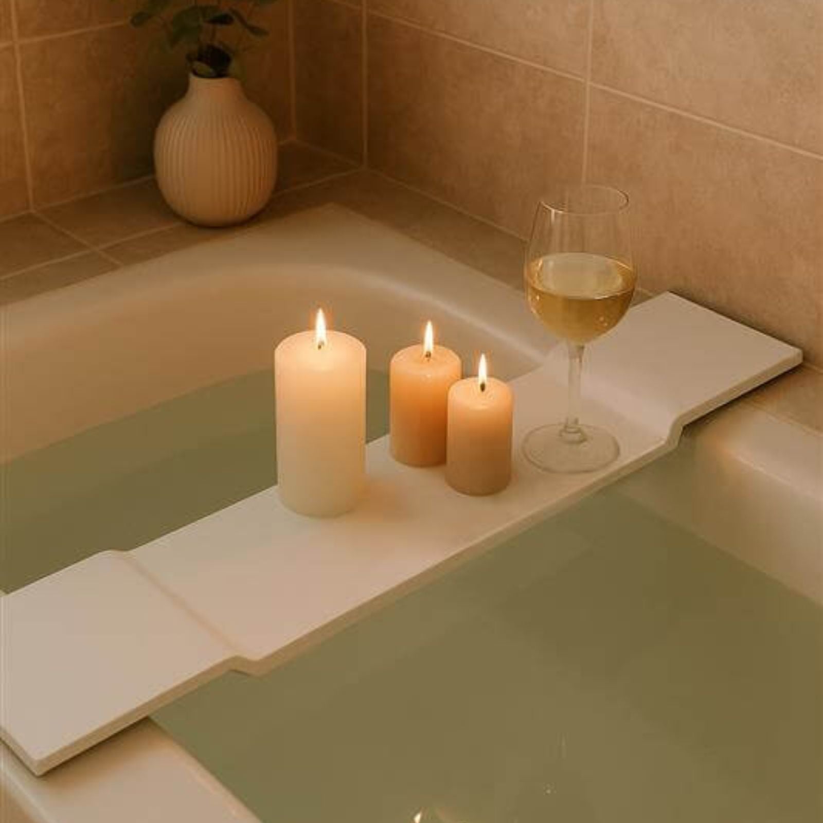 Lifestyle 5 Turner Hastings Solid Surface Bath Caddy 94 x 20 - Matte White BC940MW - The Blue Space