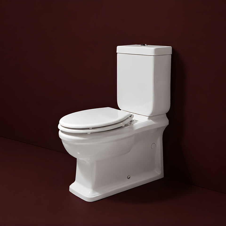 Turner Hastings Stafford Back to Wall Toilet Suite - Gloss White with Chrome Hinges