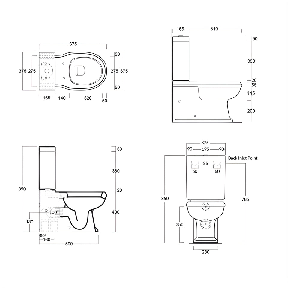 Turner Hastings Stafford Back to Wall Toilet Suite - Gloss White with Chrome Hinges