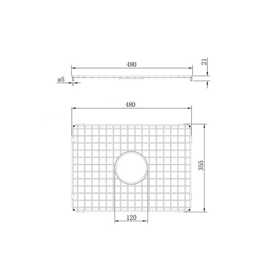 Turner Hastings Stainless Steel Grid to suit Cuisine 93 x 48 (large side) - Brushed Brass