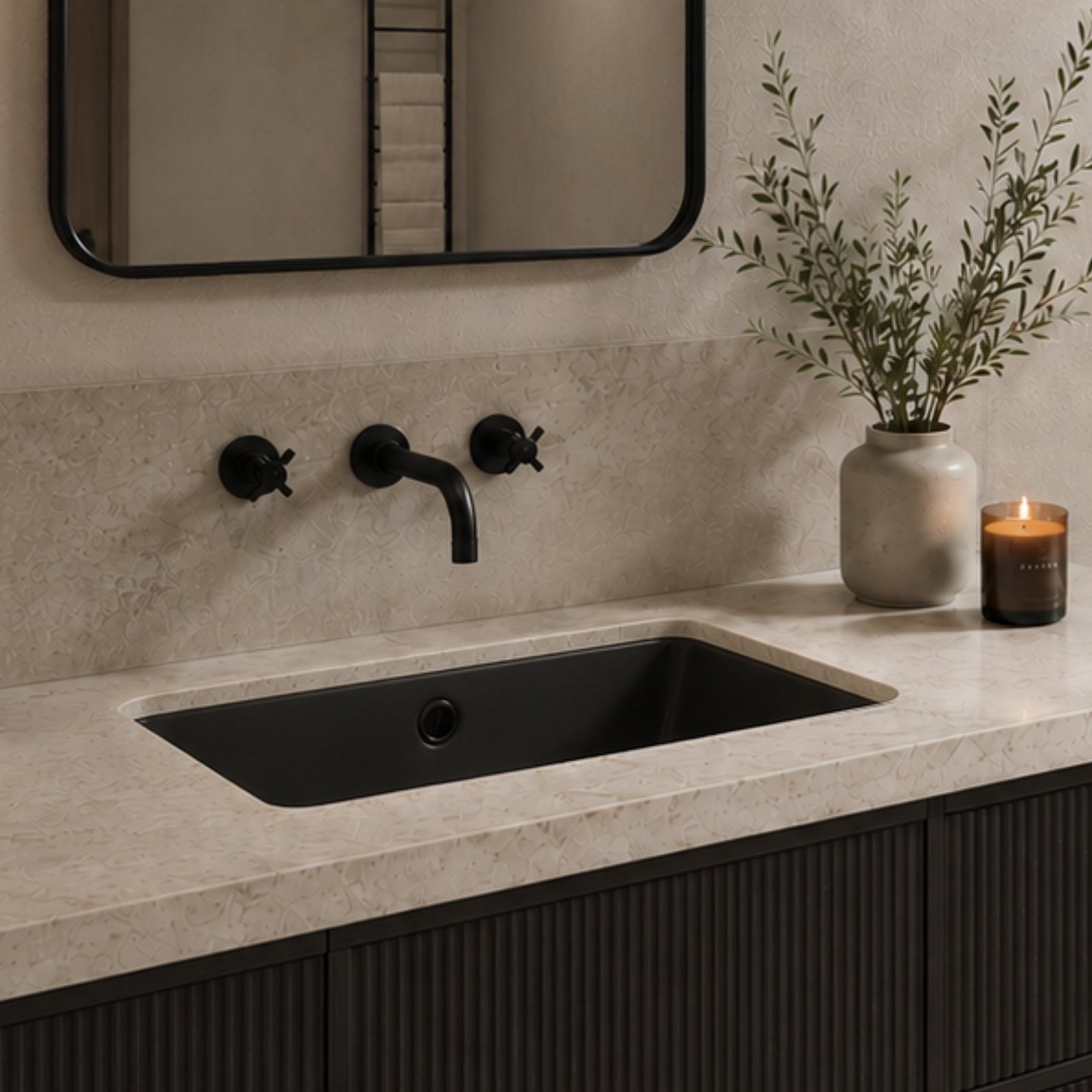 Main Turner Hastings Standard Agres 53x34 Under Counter Basin - Matte Black 118371-MB - The Blue Space