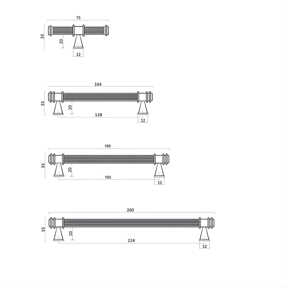 Turner Hastings Verona 128mm Pull Handle Brushed Brass