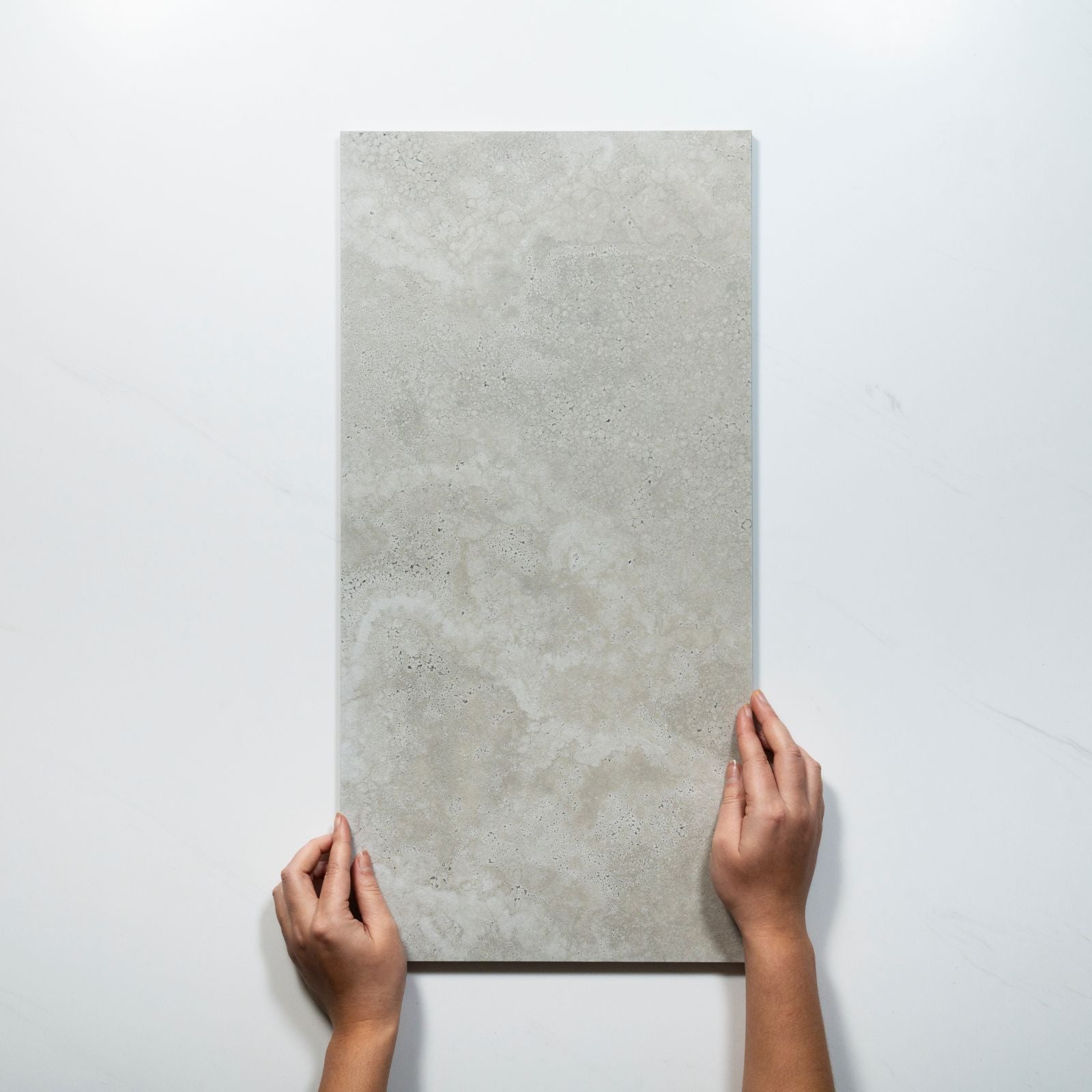 With Hand Tuscan Grey Travertine Look Tile 300mm x 600mm 36CRWSVM - The Blue Space